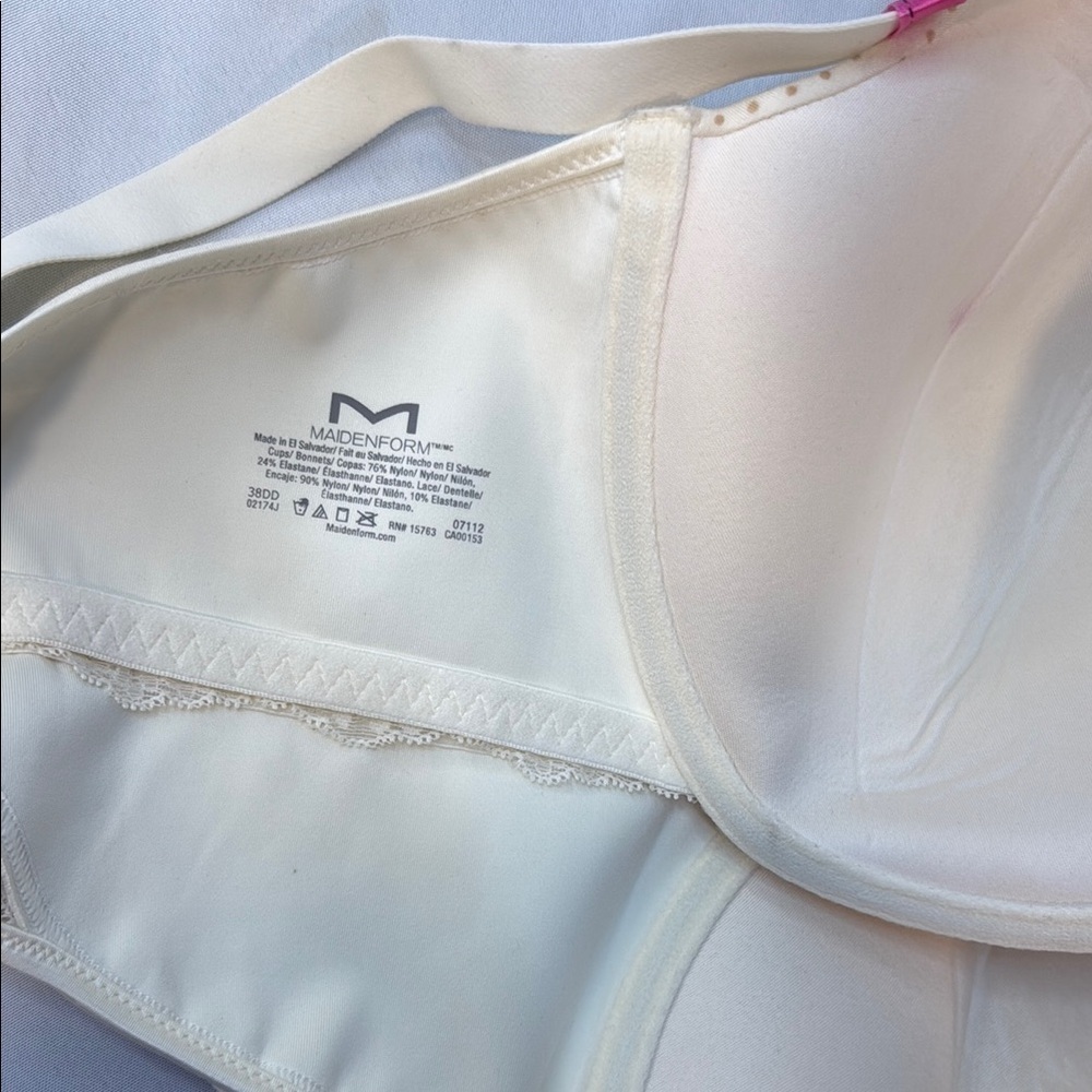 Maidenform Polka Dot Lace Bra - Cream, racerback, front close, 38DD, New - Picture 12 of 15